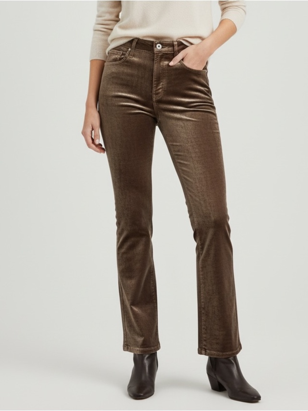 NWOT Citizens of Humanity Lilah velvet bootcut jeans bronze 27